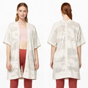 Lululemon | Find Your Light Wrap Heathered Light Ivory OS Cotton Silk Cardigan